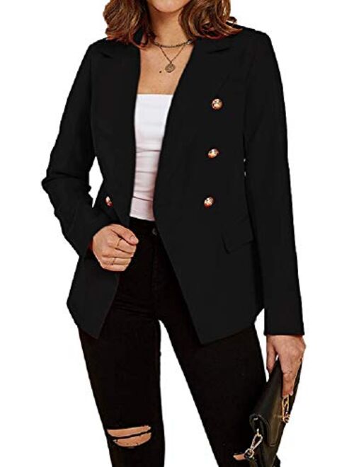 Cicy Bell Women's Long Sleeve Casual Blazer Work Office Button Open Front Jacket Suit