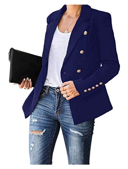 Cicy Bell Women's Long Sleeve Casual Blazer Work Office Button Open Front Jacket Suit