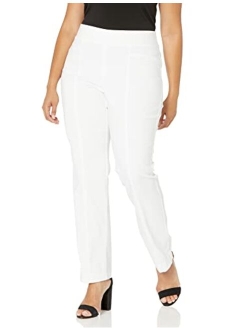 Rafaella Women's Petite Solid Supreme Stretch Pant with Pull-on Waistband