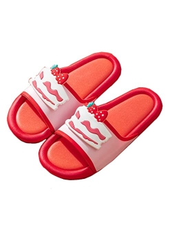 Floette Cute Slide Sandals Kawaii Slippers Shower Non-Slip Bathroom Spa Sandals Comfort Lightweight for Couple Lovers