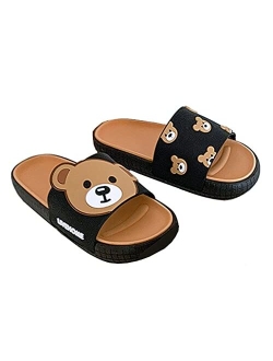 Floette Cute Slide Sandals Kawaii Slippers Shower Non-Slip Bathroom Spa Sandals Comfort Lightweight for Couple Lovers