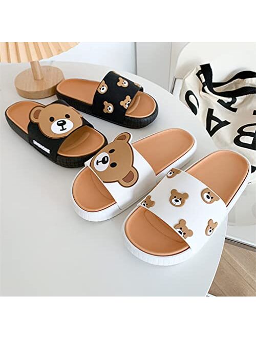 Floette Cute Slide Sandals Kawaii Slippers Shower Non-Slip Bathroom Spa Sandals Comfort Lightweight for Couple Lovers