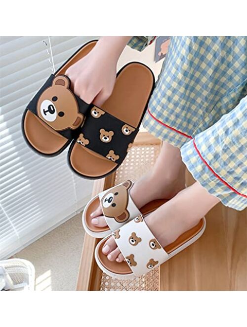 Floette Cute Slide Sandals Kawaii Slippers Shower Non-Slip Bathroom Spa Sandals Comfort Lightweight for Couple Lovers