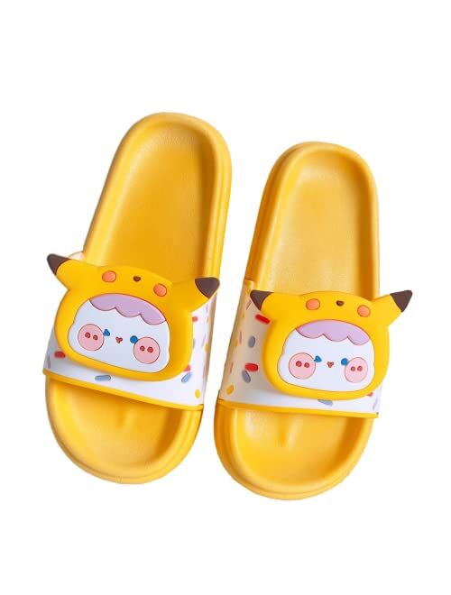 Floette Cute Slide Sandals Kawaii Slippers Shower Non-Slip Bathroom Spa Sandals Comfort Lightweight for Couple Lovers