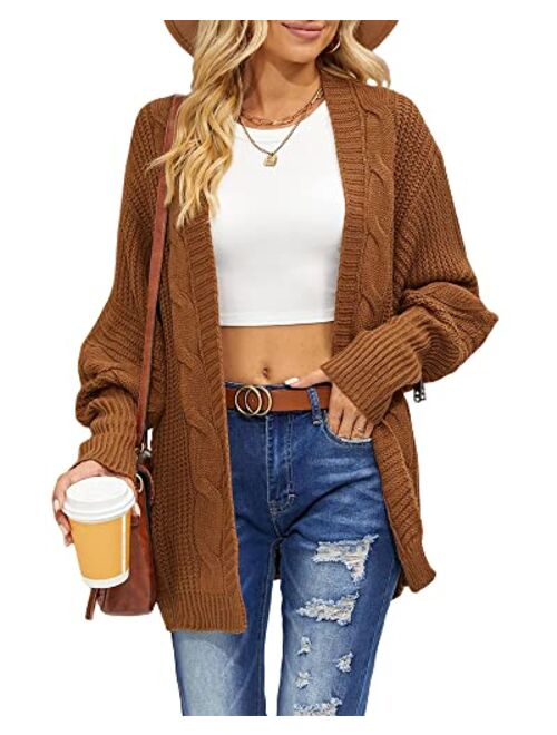 Cicy Bell Women's Long Sleeve Open Front Cardigan Knit Sweaters Oversized Loose Long Sweater Coats