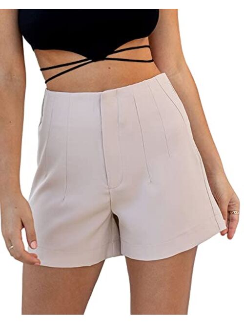 Cicy Bell Women's Summer High Waist Work Office Casual Shorts with Pockets