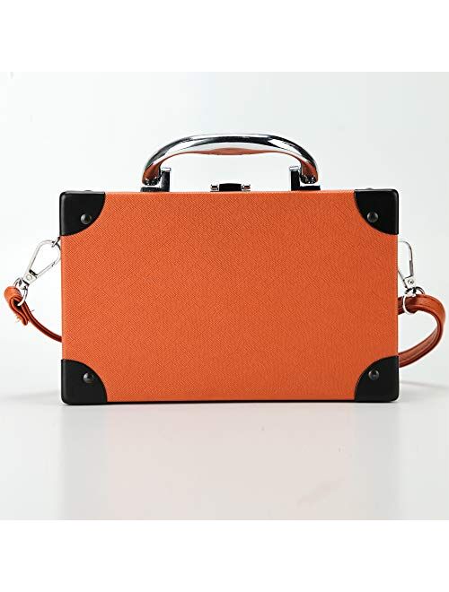 QiMing Vintage Radio Shaped Bag,PU Elegant Evening Crossbody Handbag for Women