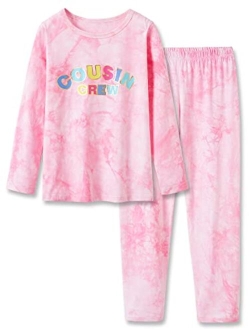 Beezizac Pajamas for Girls 100% Cotton Tie dye Unicorn Mermaid Sleepover PJ Set Size 6-18