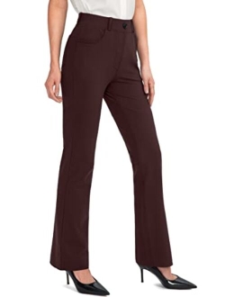 Rammus 28"/30"/32"/34" Women's Yoga Dress Pants Stretch Work Business Casual Slacks for Women Bootcut Office Trousers