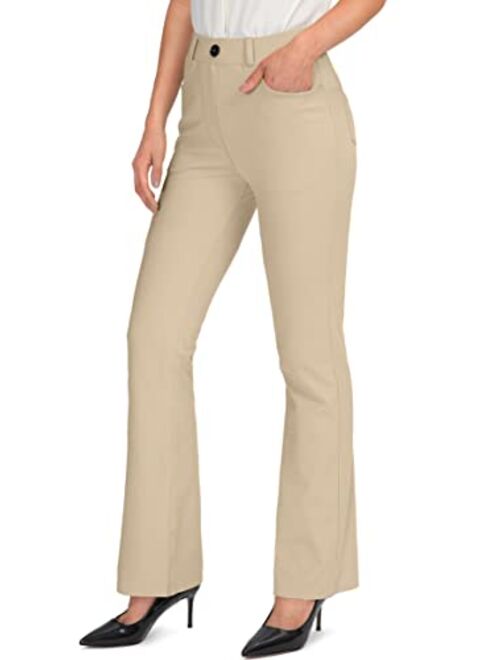 Rammus 28"/30"/32"/34" Women's Yoga Dress Pants Stretch Work Business Casual Slacks for Women Bootcut Office Trousers