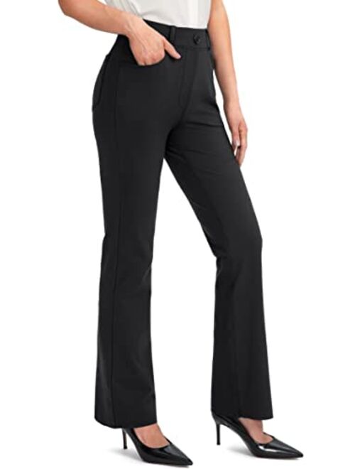 Rammus 28"/30"/32"/34" Women's Yoga Dress Pants Stretch Work Business Casual Slacks for Women Bootcut Office Trousers