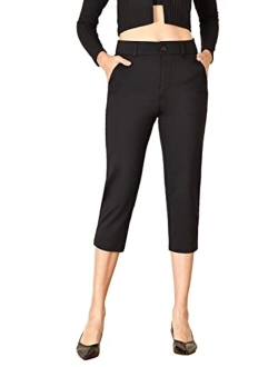 Bamans Dress Pants for Women Business Casual Stretch Skinny Work Pants with Pockets