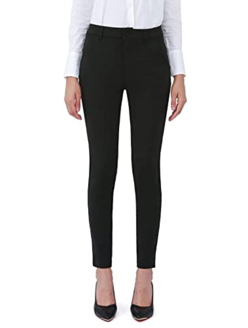 Bamans Dress Pants for Women Business Casual Stretch Skinny Work Pants with Pockets