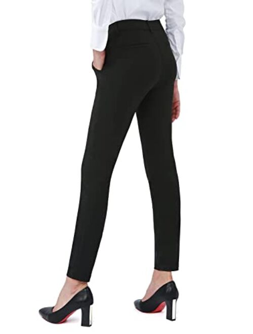 Bamans Dress Pants for Women Business Casual Stretch Skinny Work Pants with Pockets