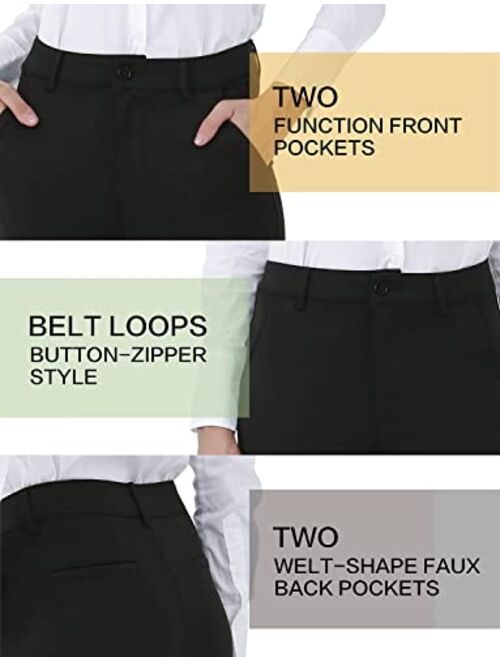 Bamans Dress Pants for Women Business Casual Stretch Skinny Work Pants with Pockets