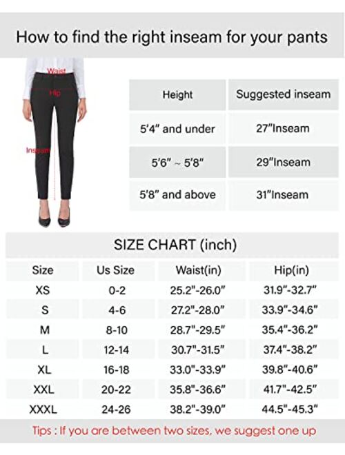 Bamans Dress Pants for Women Business Casual Stretch Skinny Work Pants with Pockets