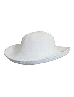 Women's Knitted Poly Straw Big Brim Hat