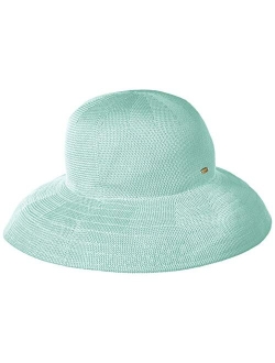 Women's Knitted Poly Straw Big Brim Hat