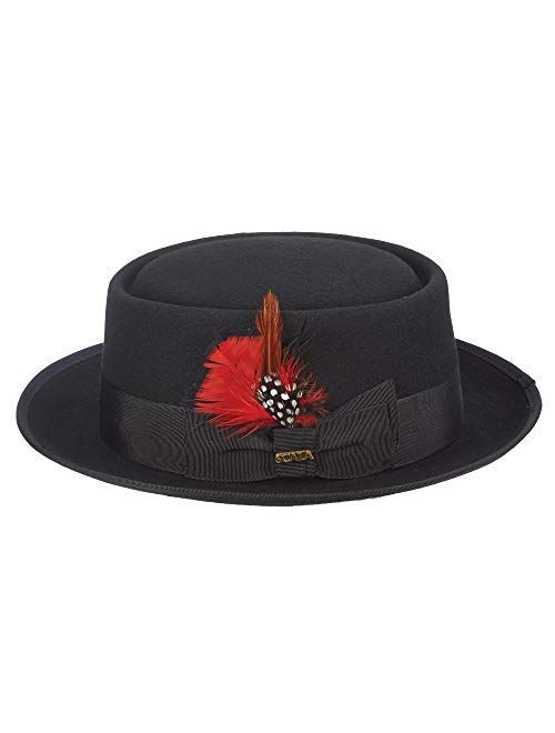 Scala Men's Wool Felt Porkpie Hat