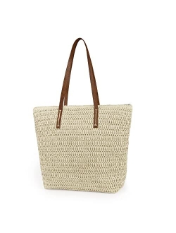 Youjaree Womens Large Straw Beach Tote Bag Handmade Woven Shoulder Bag Handbag Purse for Summer