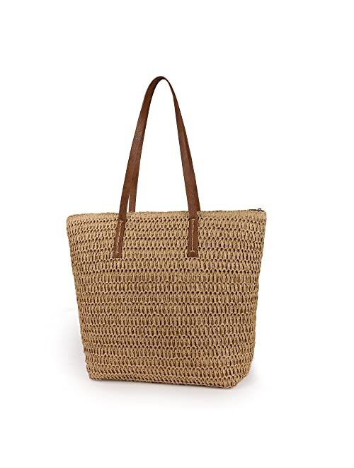 Youjaree Womens Large Straw Beach Tote Bag Handmade Woven Shoulder Bag Handbag Purse for Summer