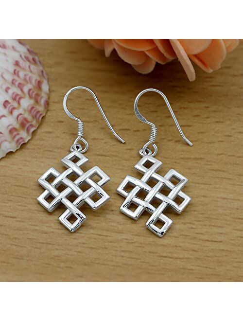 Tishavi Choice of Celtic Earrings for Women Sterling Silver, Silver Celtic Earrings for Women Dangling, 925 Sterling Silver Earrings for Women