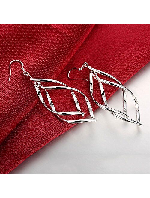 Vitaltyextracts Sterling Silver Earrings dangle Hoops Elegant rotating Earring for Womens