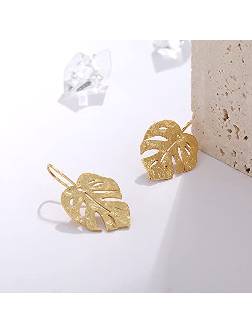 Nancita Plant Leaf Earrings - Palm Leaf Drop Earrings - Vintage MonsteraLeaves Earring - Jewelry Gift