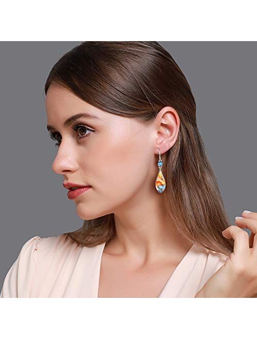 Sunnyouth 12/14 Pairs Drop Dangle Earrings for Women Boho Jewelry Waterdrop Earrings Set for Girls