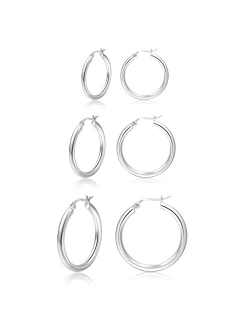 Gold Hoop Earrings for Women Sterling Silver Post Small Gold Hoop Earrings 14k Real Gold Tiny Hypoallergenic Small Hoop Earrings Set for Women Men Girls 13/15 /20mm PABBE