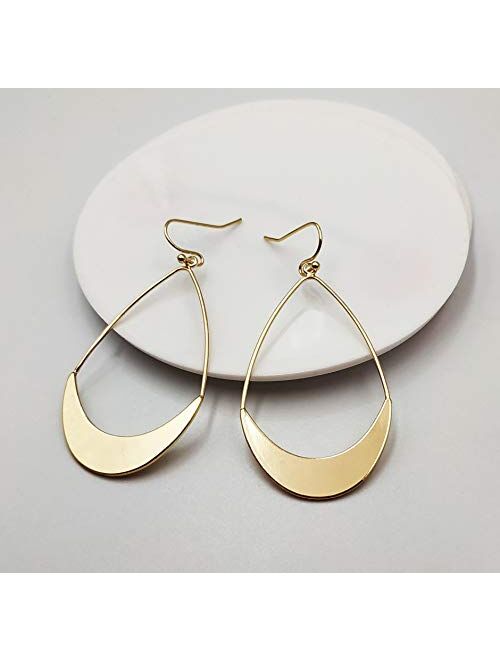 Five.L Lightweight Dangle Earrings Simple Earrings Gold Teardrop Earrings for Women