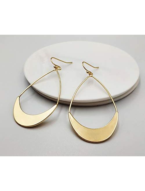 Five.L Lightweight Dangle Earrings Simple Earrings Gold Teardrop Earrings for Women