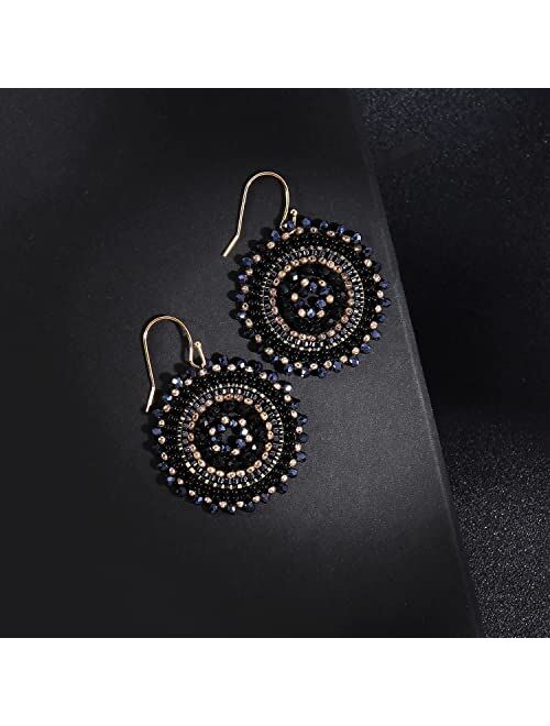 Elegance 11 Designs Colorful Summer Beaded Earrings For Women Crystals Glass Bead Dangle Drop Bohemia Earrings Statement Earrings For Women