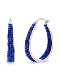 Devin Rose Women's Earrings - Elegant Crystal Sparkle Teardrop Hoop Earrings