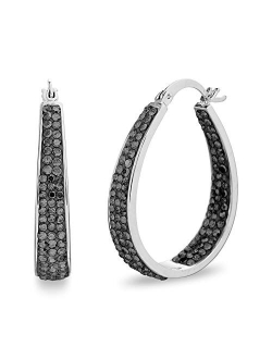 Devin Rose Women's Earrings - Elegant Crystal Sparkle Teardrop Hoop Earrings