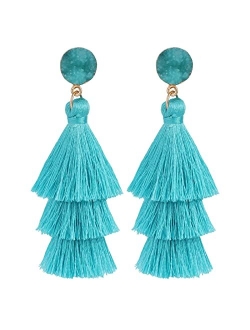 LEGITTA Tassel Earrings Layered Tiered Linear Drop Fashion Trending Earrings