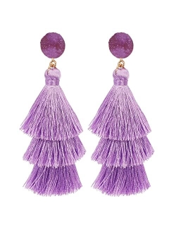 LEGITTA Tassel Earrings Layered Tiered Linear Drop Fashion Trending Earrings