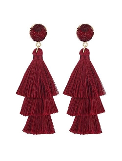 LEGITTA Tassel Earrings Layered Tiered Linear Drop Fashion Trending Earrings