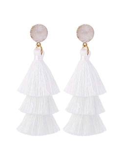 LEGITTA Tassel Earrings Layered Tiered Linear Drop Fashion Trending Earrings