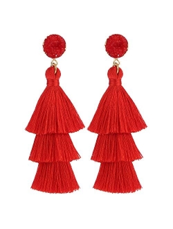 LEGITTA Tassel Earrings Layered Tiered Linear Drop Fashion Trending Earrings