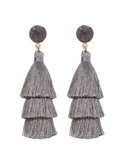 LEGITTA Tassel Earrings Layered Tiered Linear Drop Fashion Trending Earrings