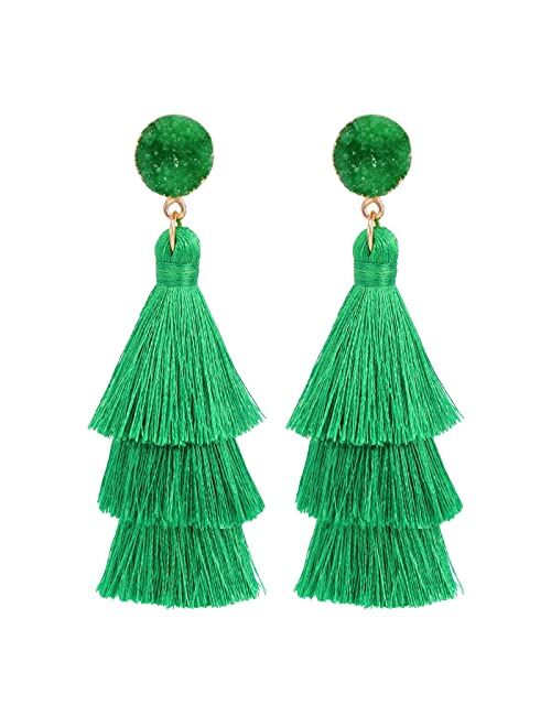 LEGITTA Tassel Earrings Layered Tiered Linear Drop Fashion Trending Earrings