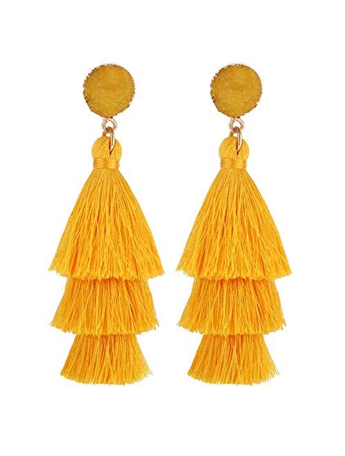 LEGITTA Tassel Earrings Layered Tiered Linear Drop Fashion Trending Earrings