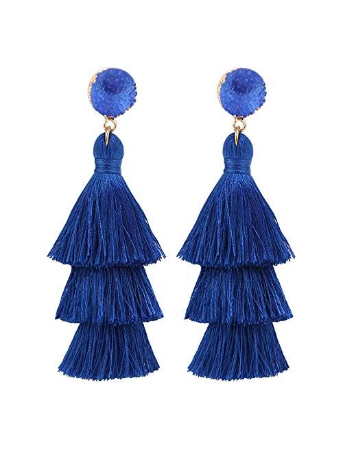 LEGITTA Tassel Earrings Layered Tiered Linear Drop Fashion Trending Earrings