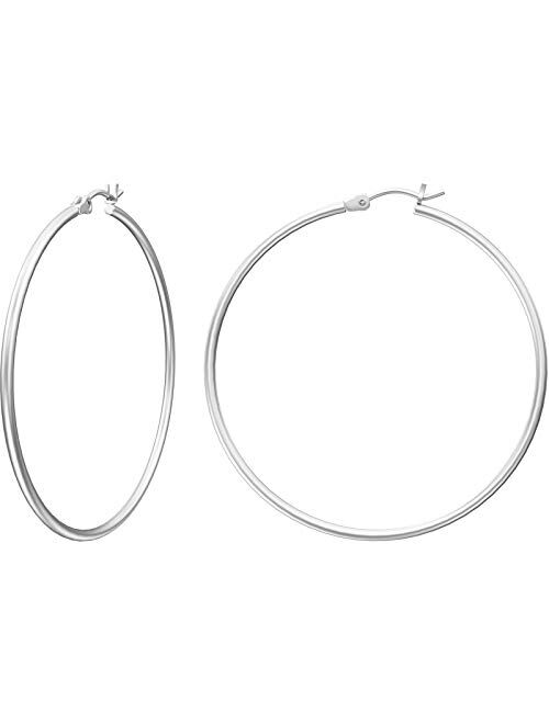 Gacimy Gold Hoop Earrings for Women 14K Real Gold Plated Hoops with 925 Sterling Silver Post