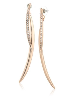 "Basic" Curved Stick Front/Back Linear Drop Earrings