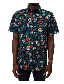 Men's Powered Flowers Short Sleeves Woven Shirt