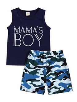 Helbaar Baby Boy Clothes Waves Shades and Babes Print Summer Black Sleeveless Tops and Wave Short Pants Outfits