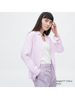 Premium Linen Striped Long-Sleeve Shirt