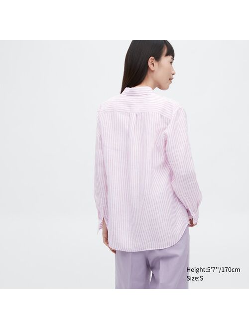 UNIQLO Premium Linen Striped Long-Sleeve Shirt